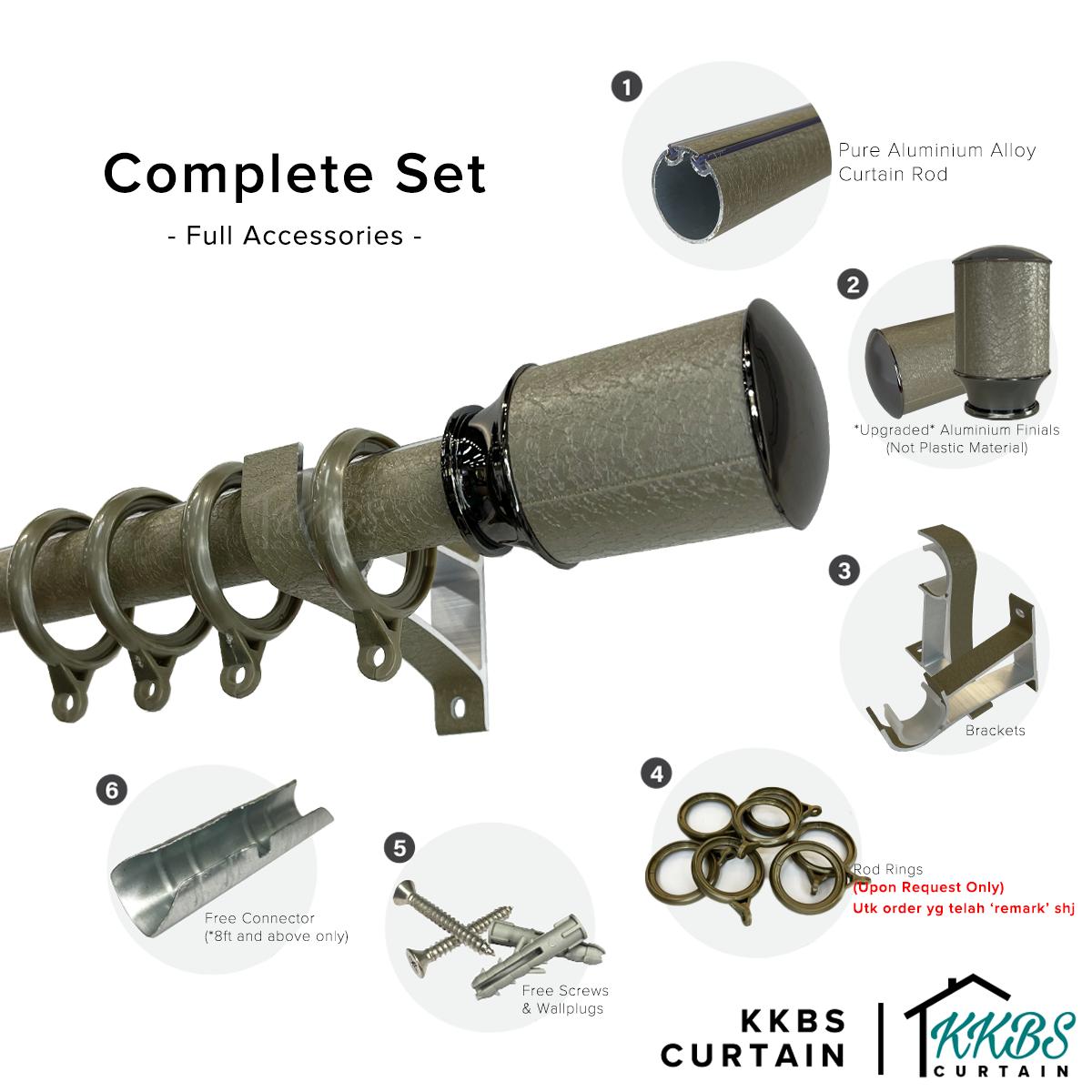 Luxstony Curtain Rod Double Complete Set