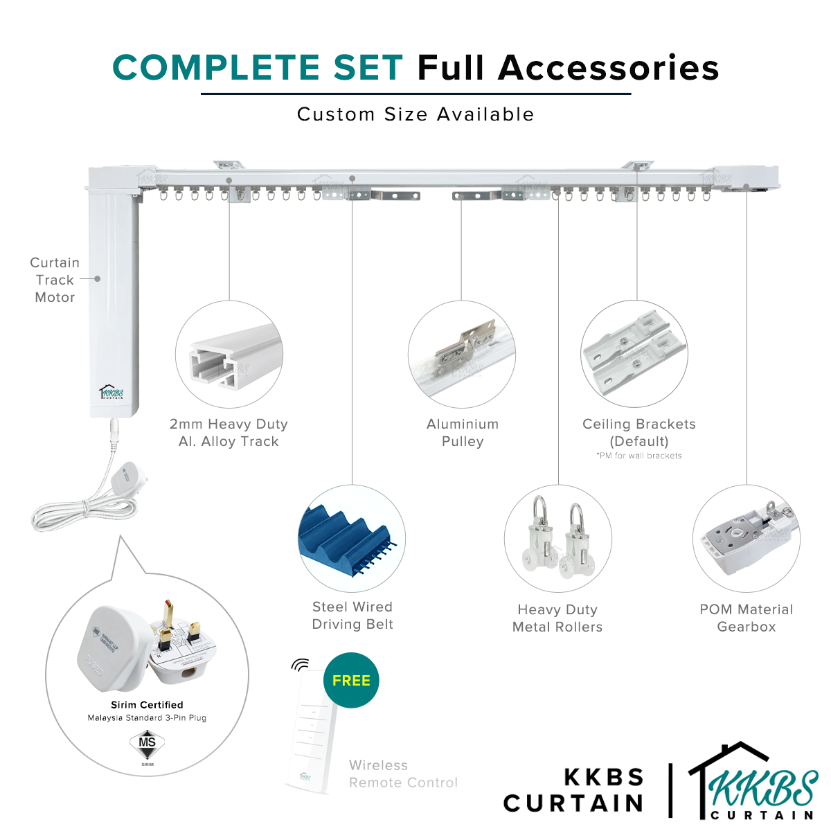 Smartony Motorised Curtain Track Wi-Fi / ZigBee Complete Set