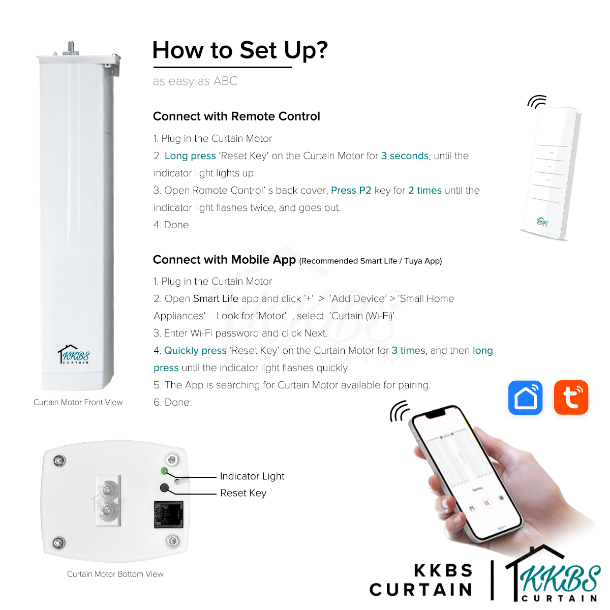 Smartony Motorised Curtain Track Wi-Fi / ZigBee Complete Set