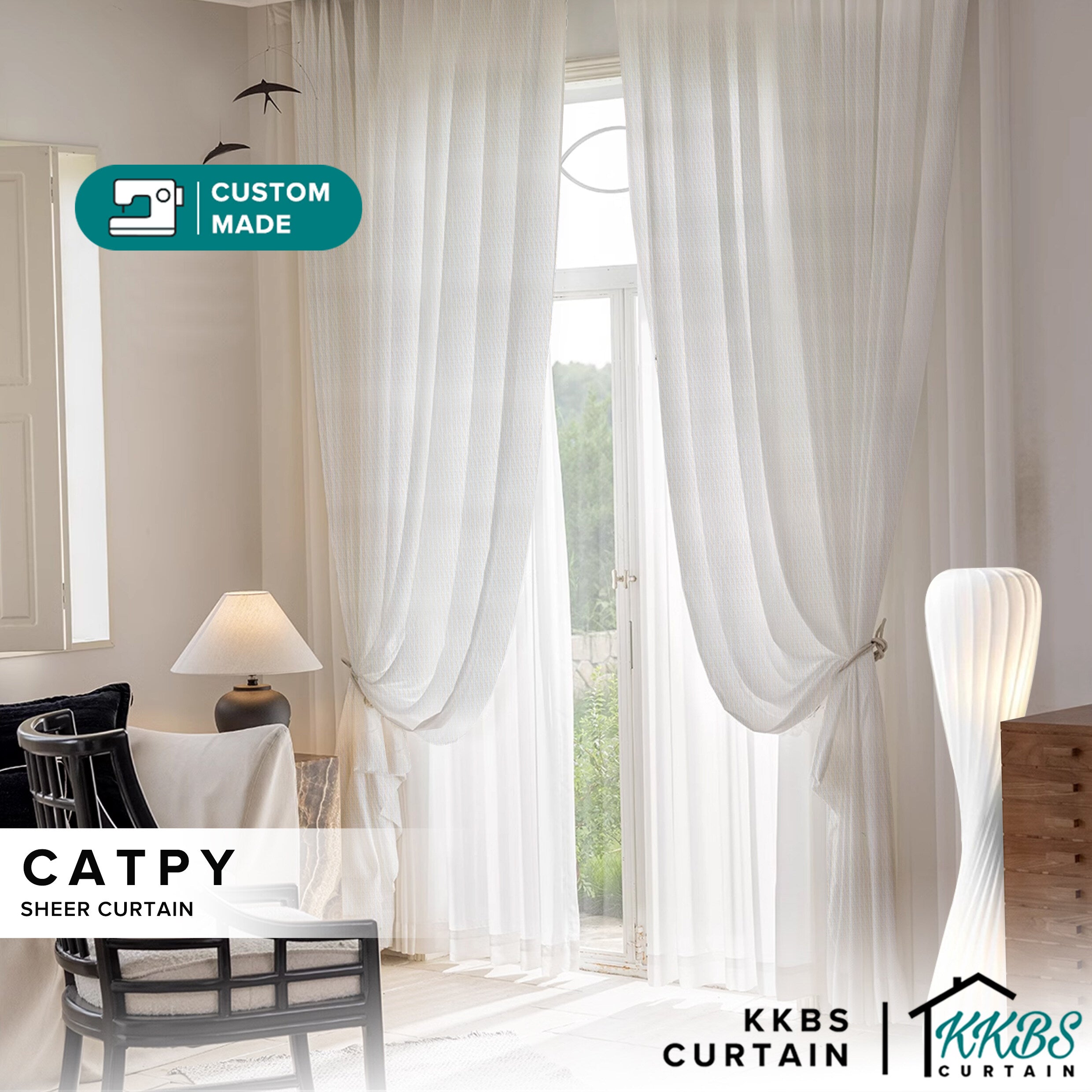 Catpy Sheer Curtain Custom Made