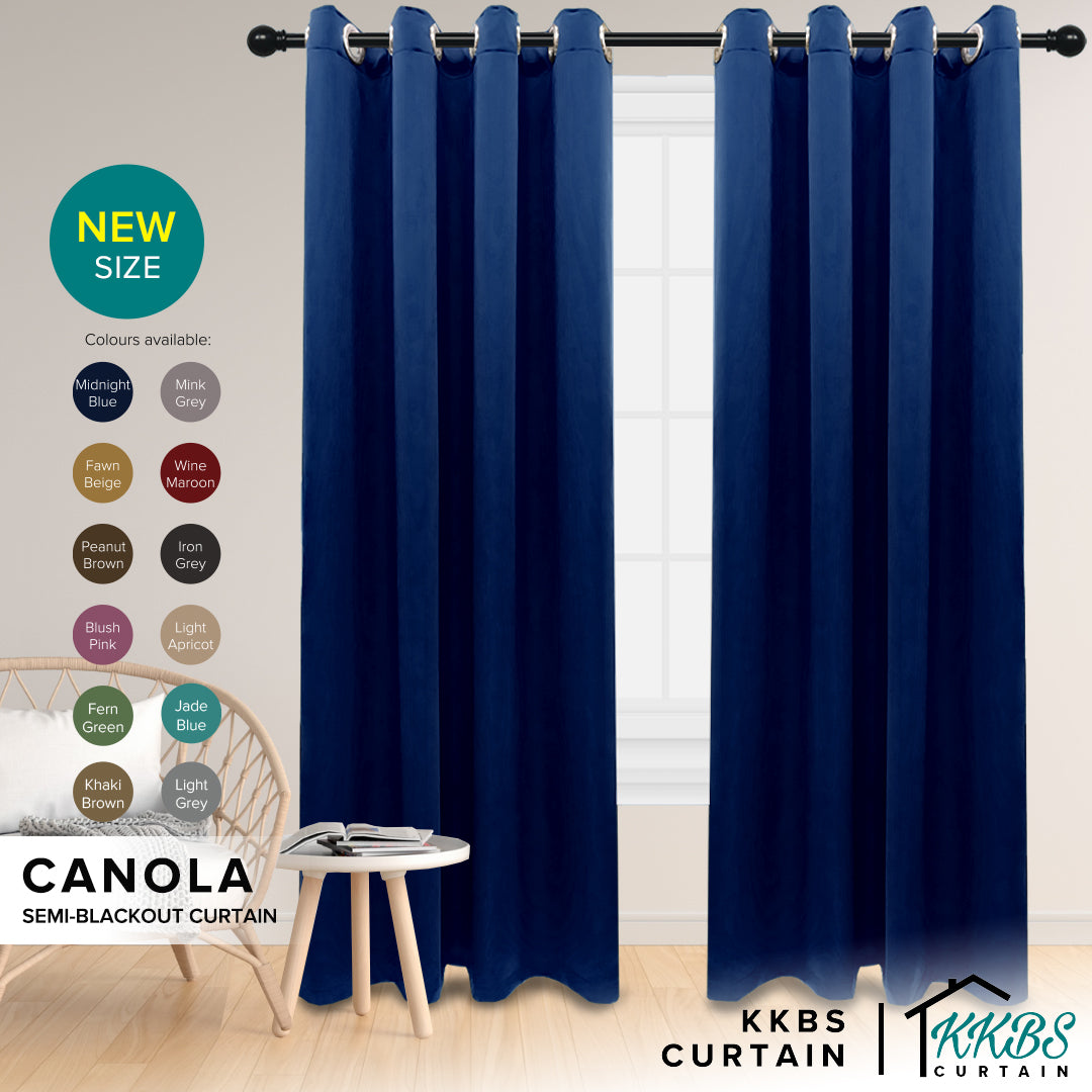 Canola 80%+ Blackout Curtain Minimalist Hook & Eyelet