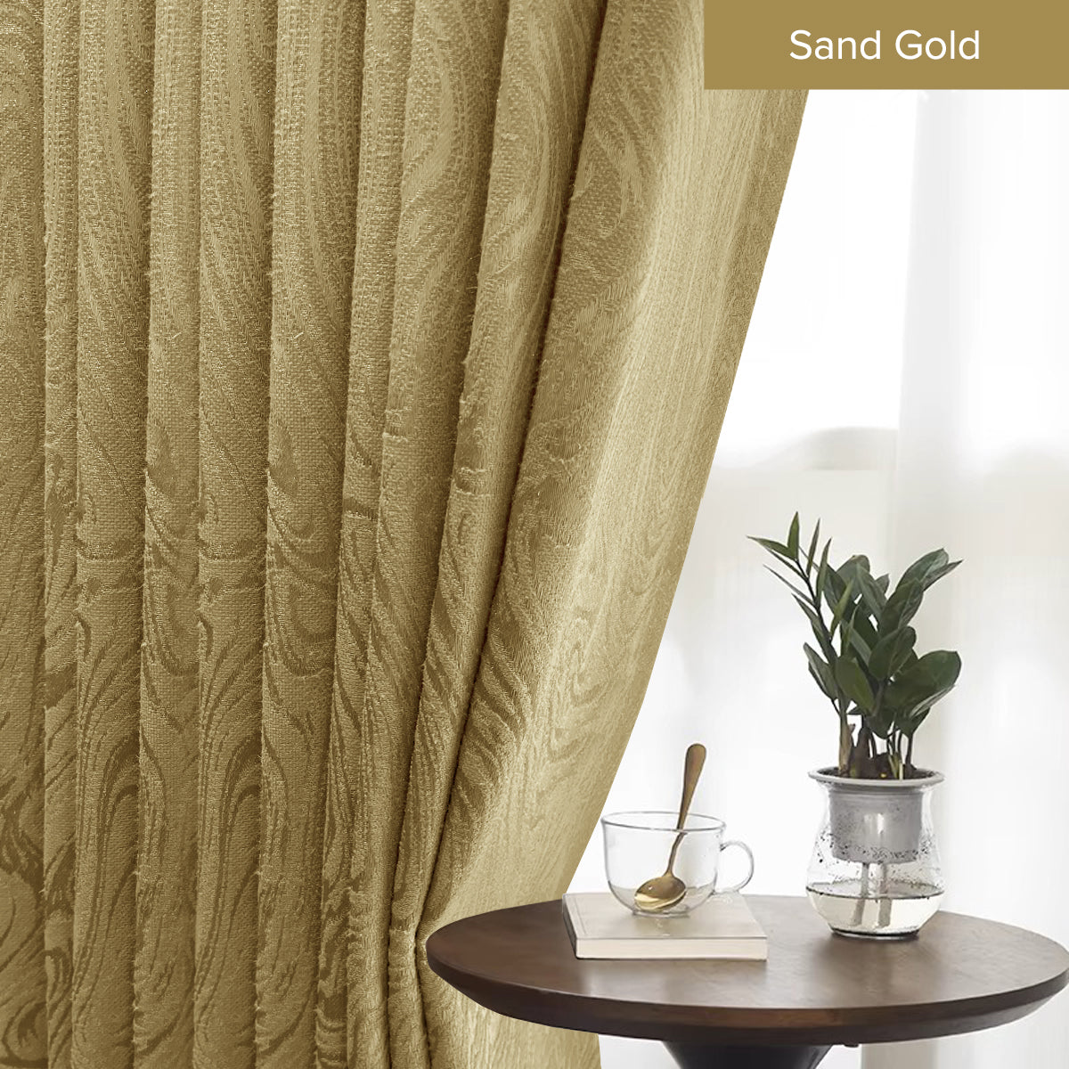 Neluna Semi Blackout Curtain Ready Made - Extra Width