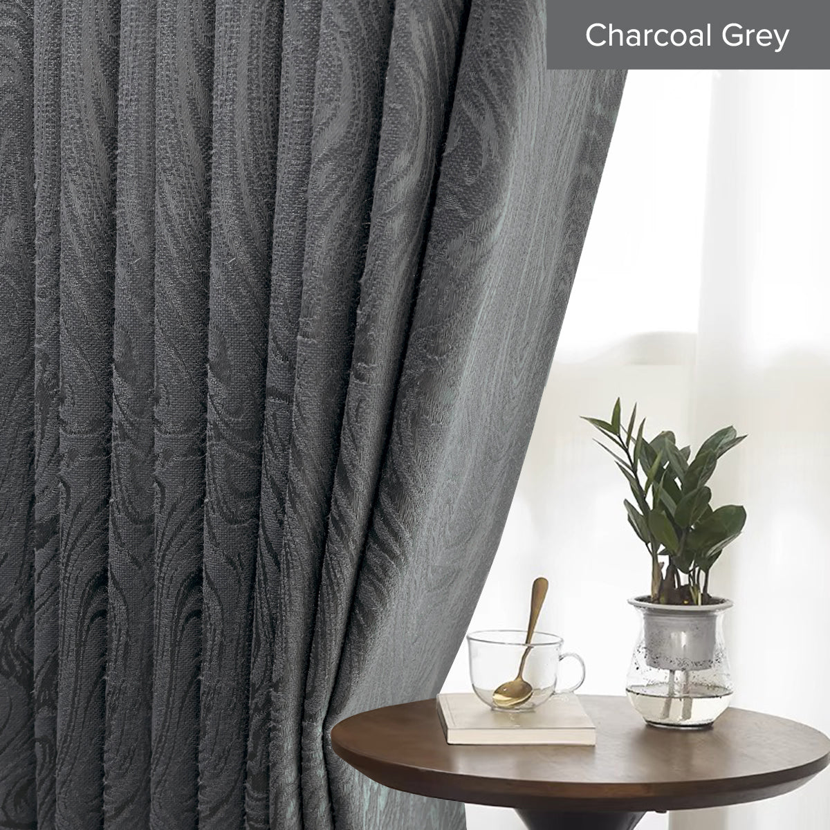 Neluna Semi Blackout Curtain Ready Made - Extra Width
