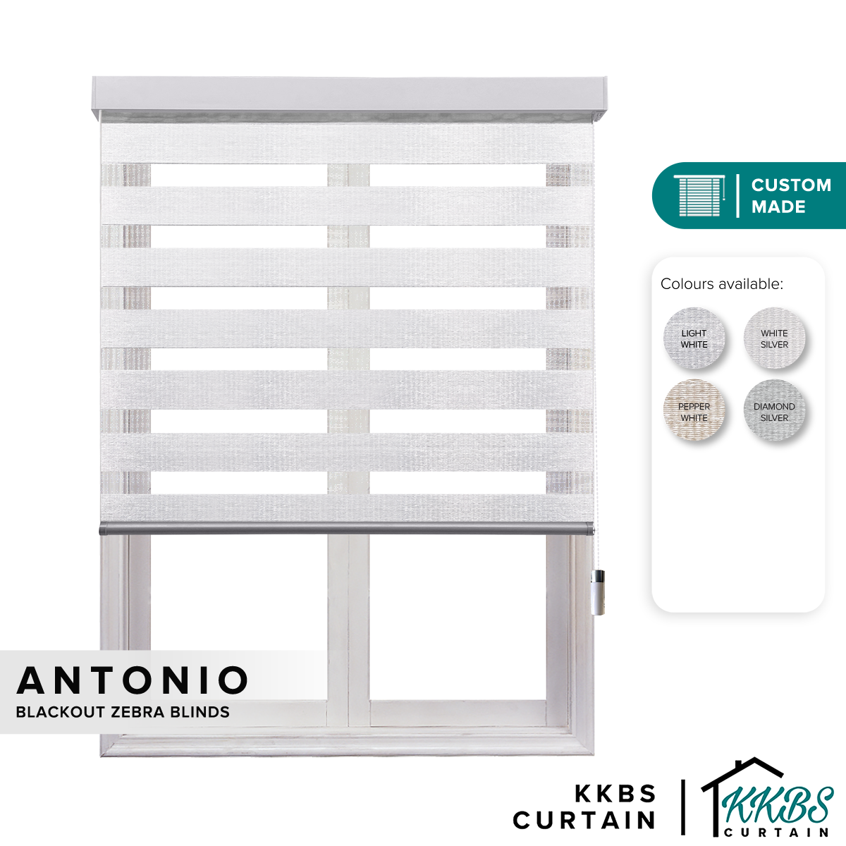 Antonio Blackout Zebra Blinds Custom Made