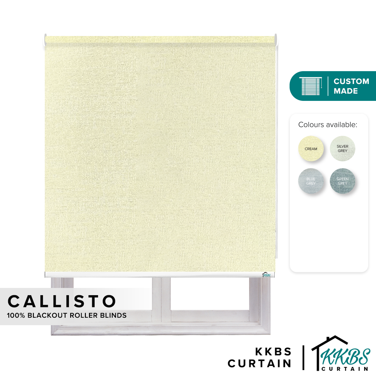 Callisto 100% Blackout Roller Blinds Custom Made