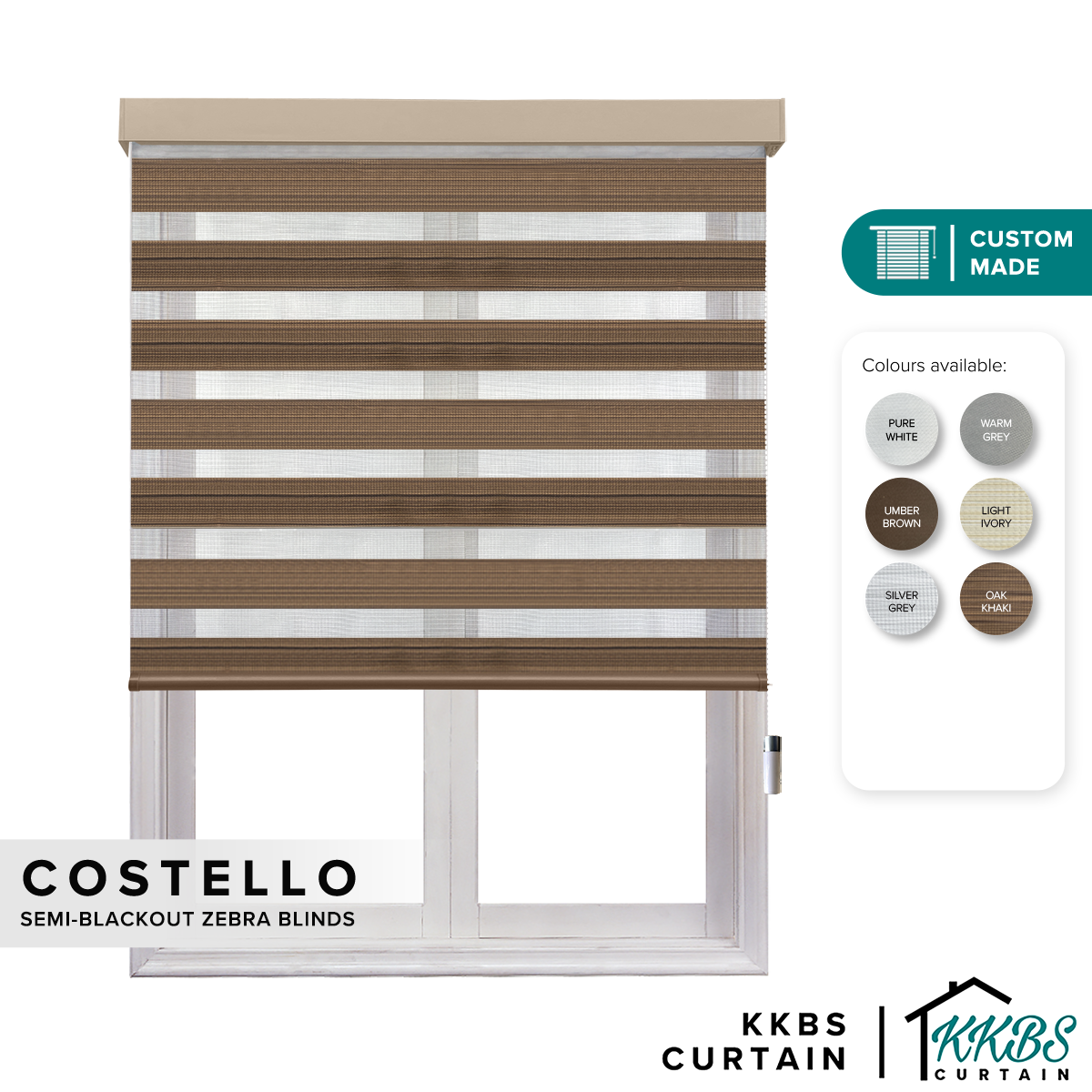 Costello Semi Blackout Zebra Blinds Custom Made