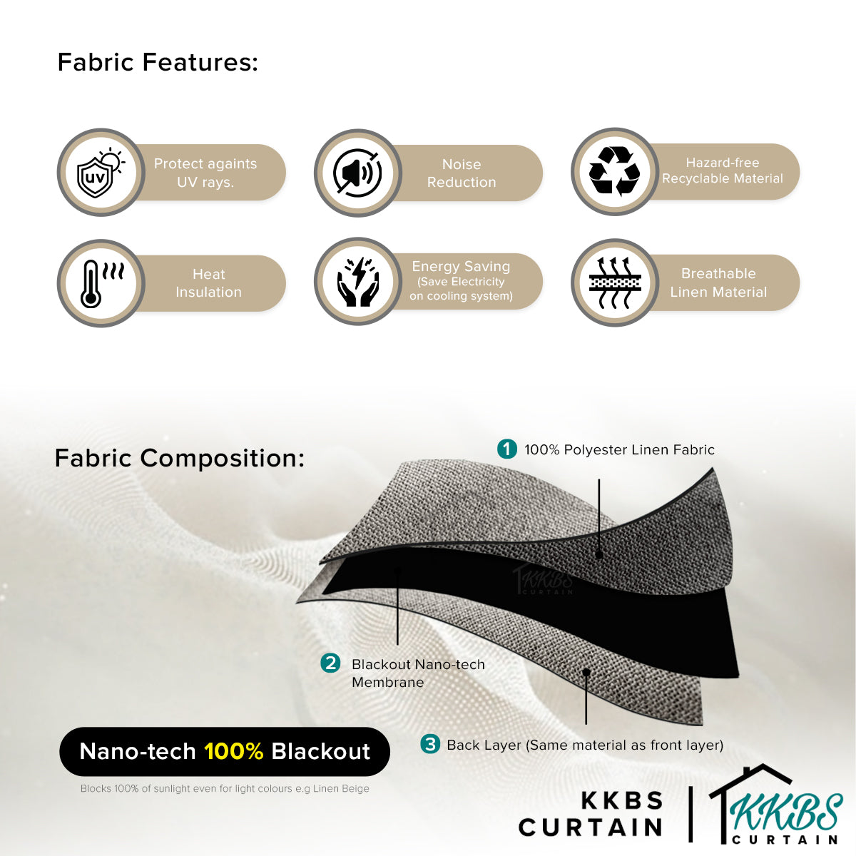 Mizuka 100% Blackout Curtain Ready Made Extra Width