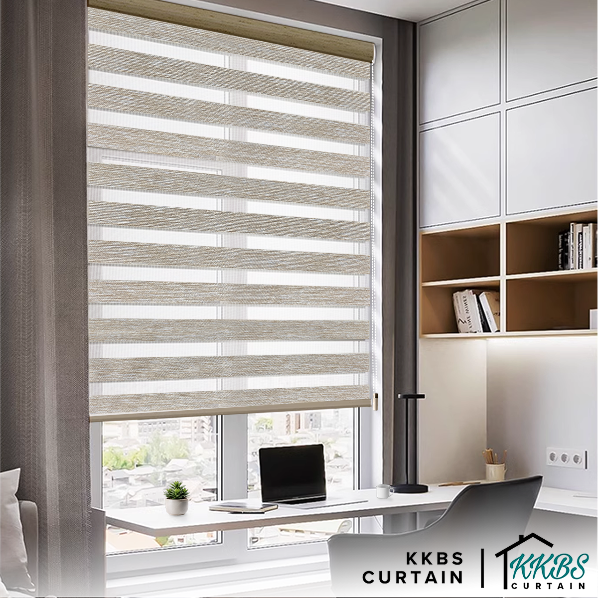 Kaneko Semi Blackout Zebra Blinds Custom Made