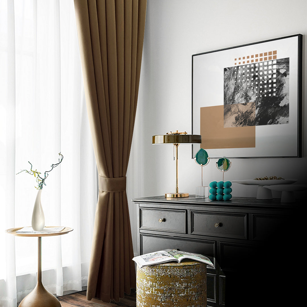 Canola 80%+ Blackout Curtain Minimalist Hook & Eyelet
