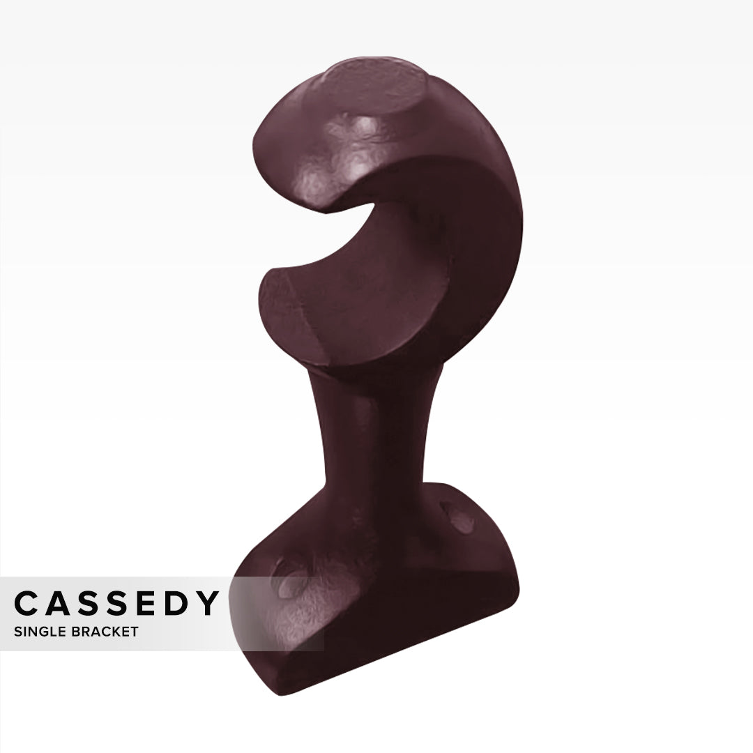 Cassedy Wooden Curtain Rod Single Bracket - Dark Merlot