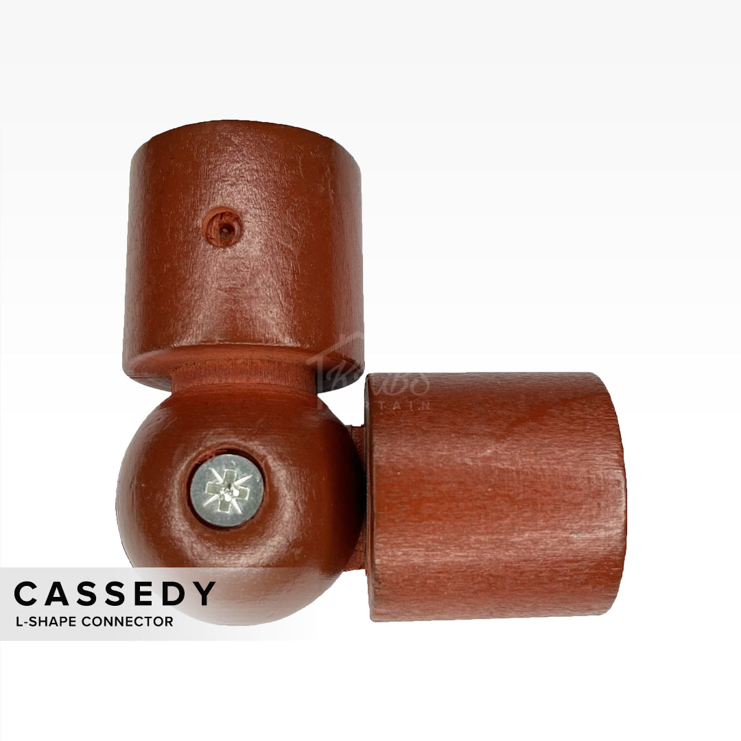 Cassedy Wooden Curtain Rod L-Shape Connector - Natural Mahogany