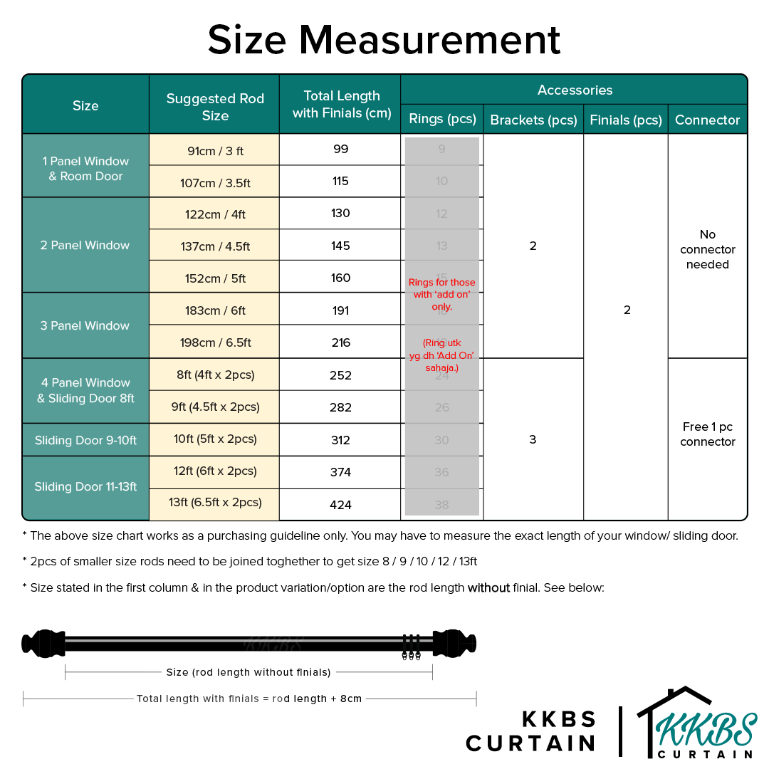 Cassedy Wooden Curtain Rod Double Complete Set
