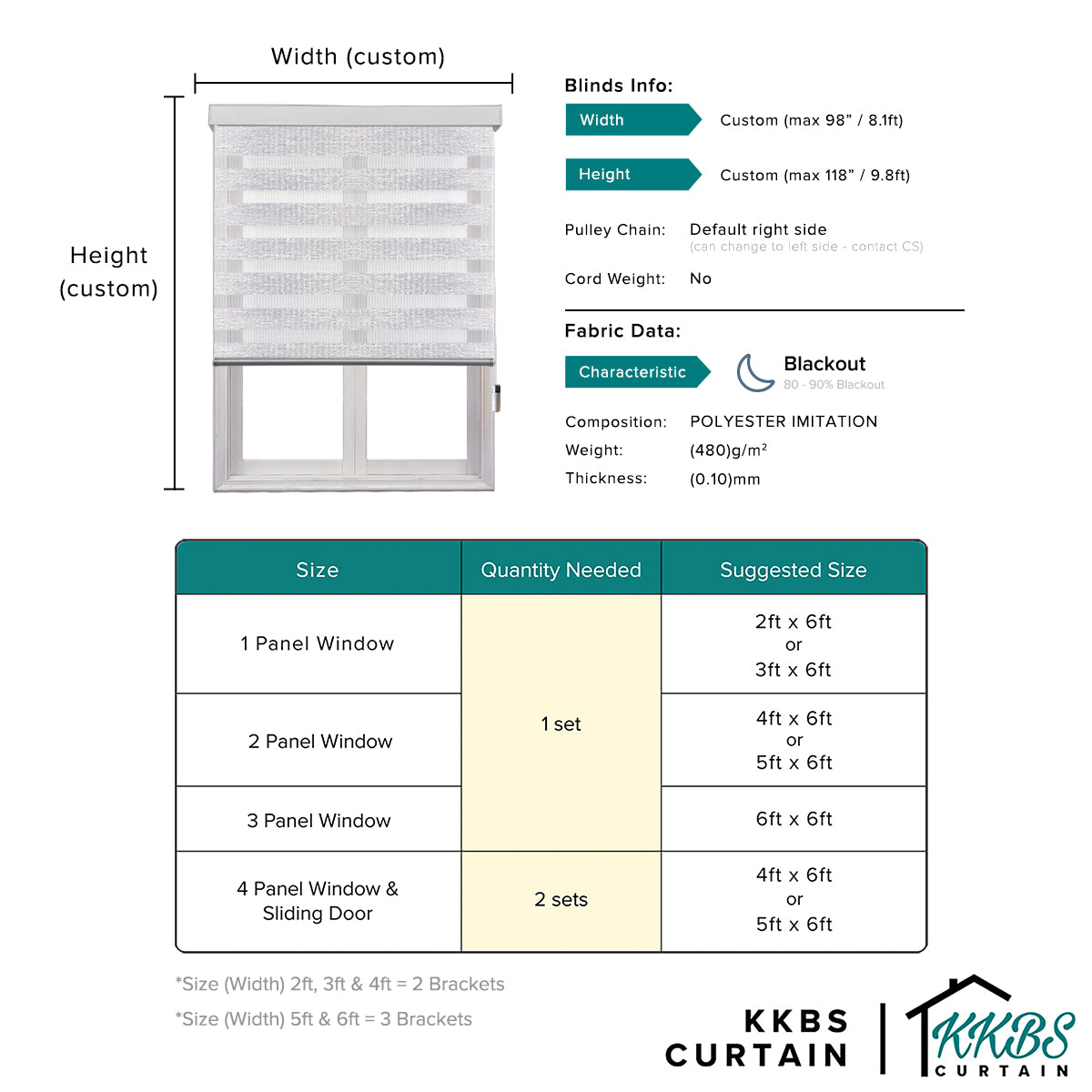 Antonio Blackout Zebra Blinds Custom Made