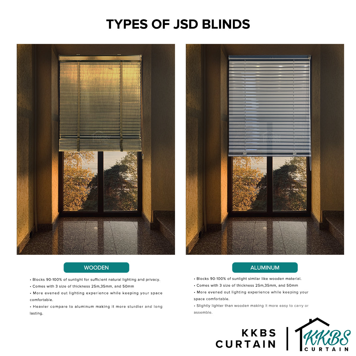 Calixto 50mm Wooden Blinds Custom Made