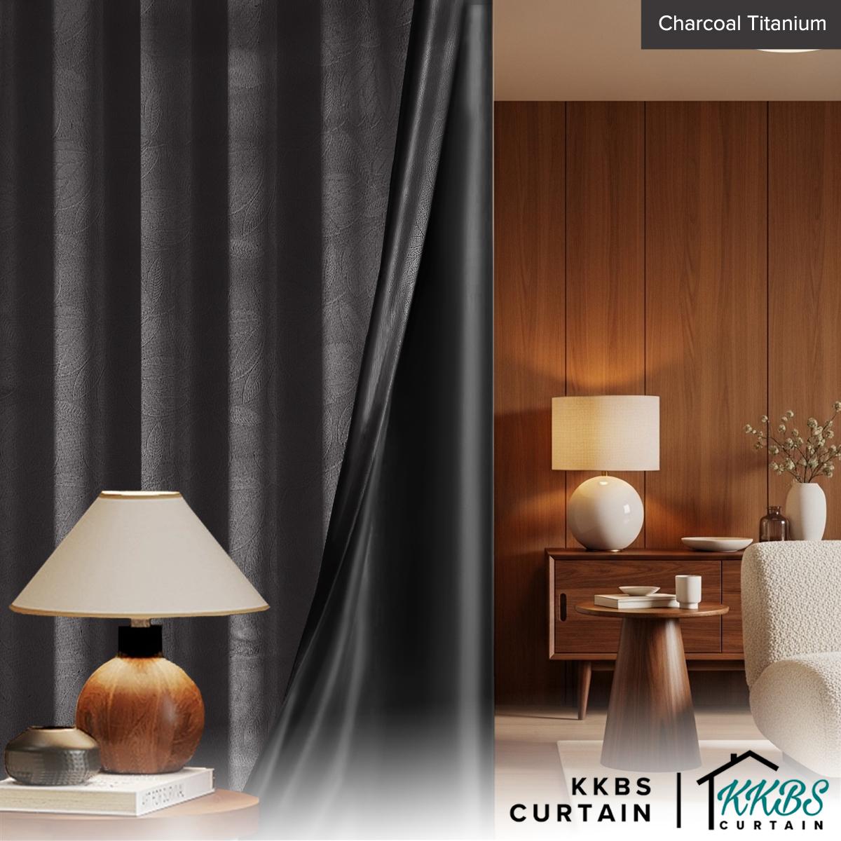 Miranda 90-98% Blackout Curtain Ready Made Hook & Eyelet - Extra Width