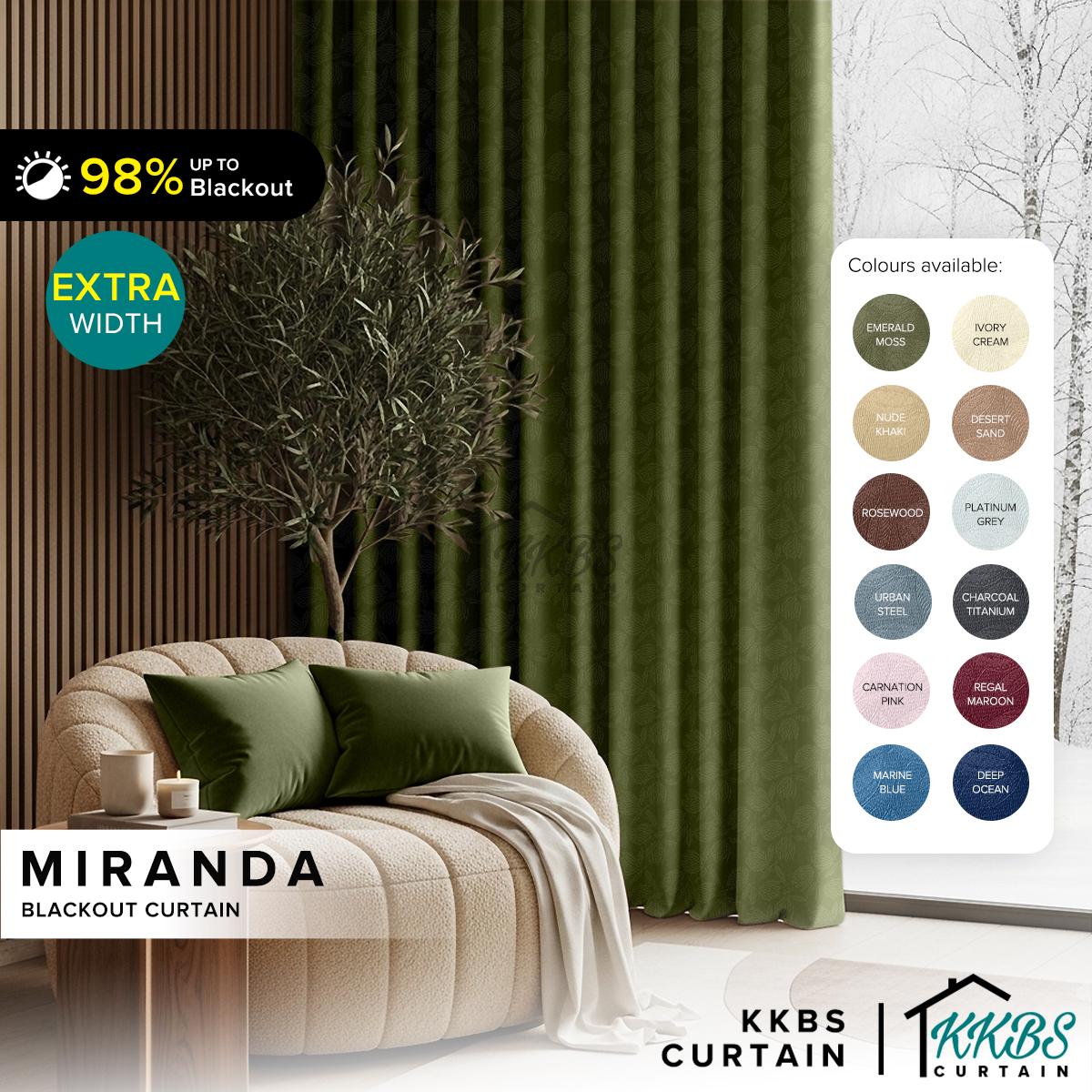Miranda 90-98% Blackout Curtain Ready Made Hook & Eyelet - Extra Width