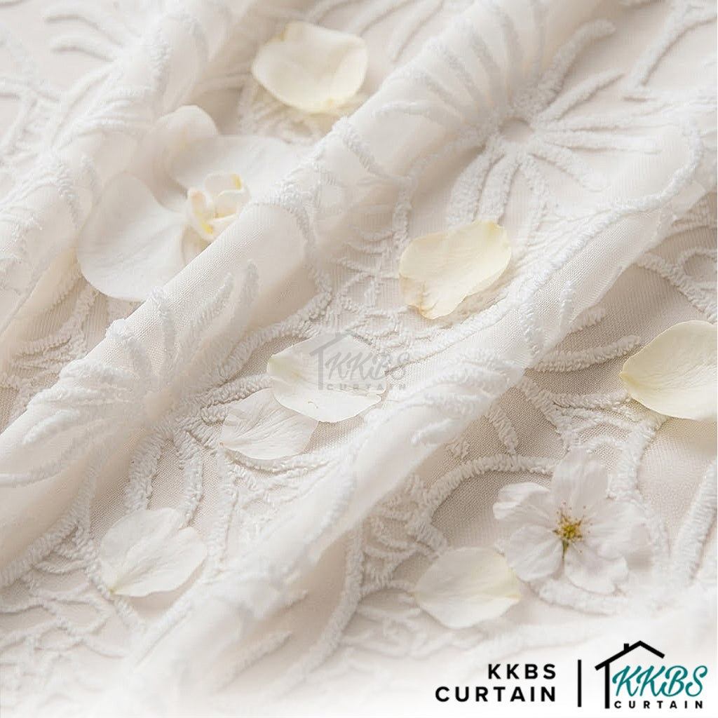 Sakura Sheer Curtain / Net Curtain Ready Made French Pleat Hook & Ring Eyelet
