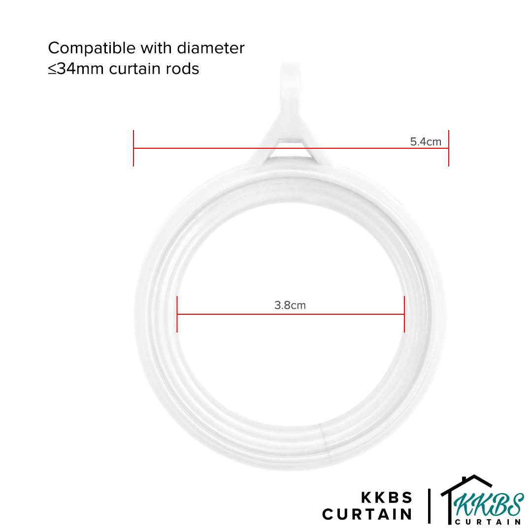 Luxstony Curtain Rod Ring Porcelain White