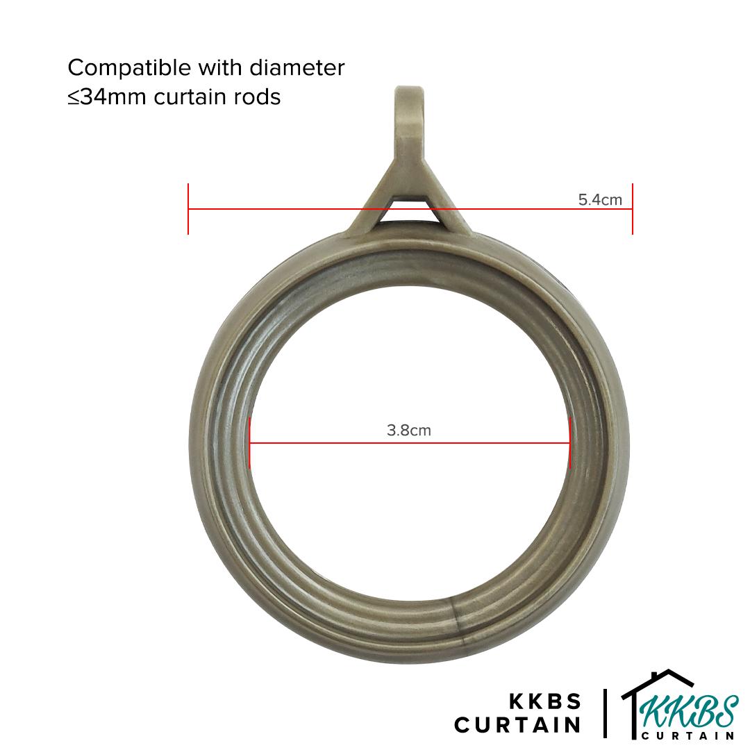 Luxstony Curtain Rod Ring Khaki Brown