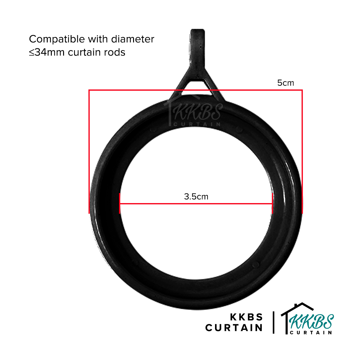 Morandy Curtain Rod Ring Obsidian Black Colour