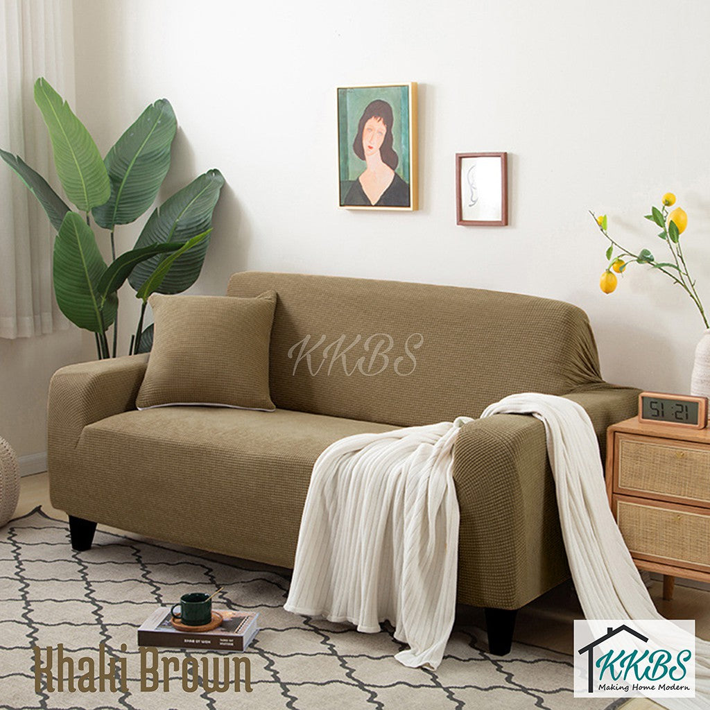 Anti Skid Scratch Protector Solid Colour Cushion Sofa Cover