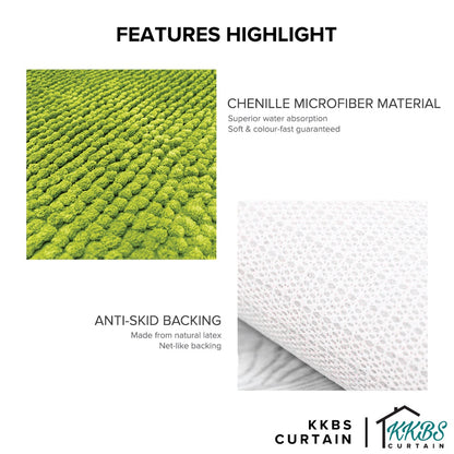 Chenille Microfiber Floor Mat Door Mat Plain Colour