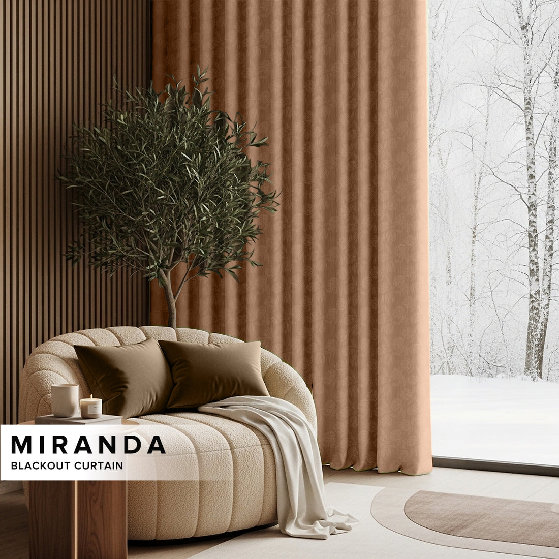 Miranda 90-98% Blackout Curtain Ready Made - Standard Width
