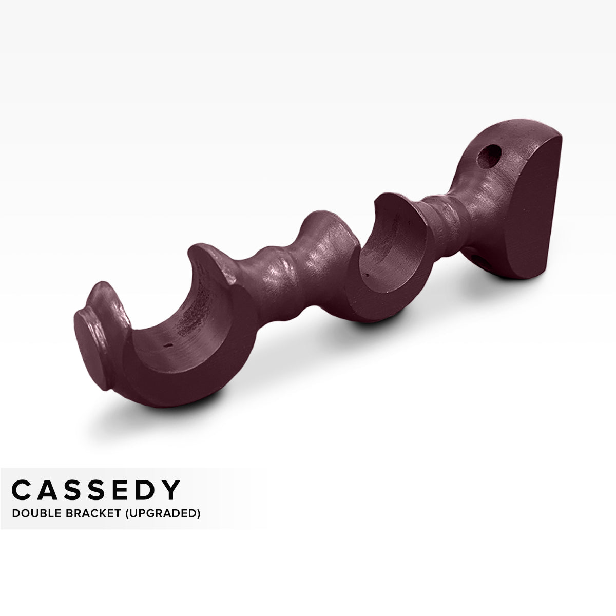 Cassedy Wooden Curtain Rod Double Bracket - Dark Merlot