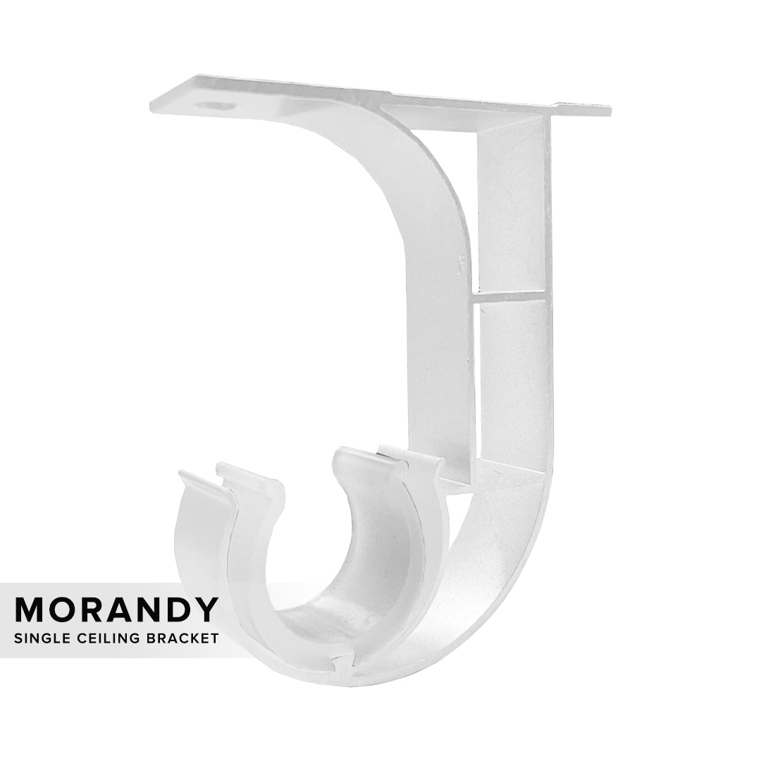 Morandy Curtain Rod Single Ceiling Bracket - Pearl White