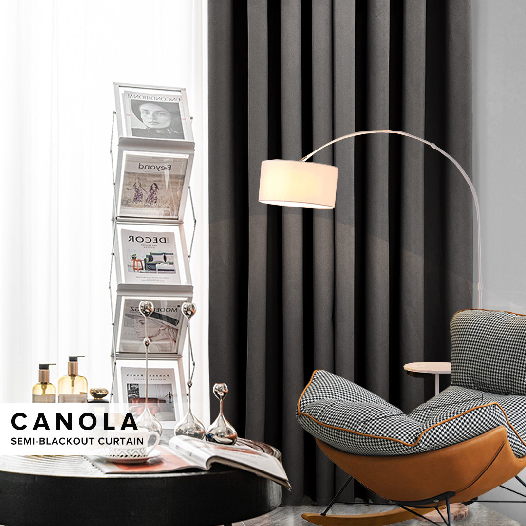 Canola 80%+ Blackout Curtain Minimalist Hook &amp; Eyelet