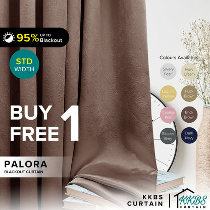 [Buy 1 Free 1] Palora 90 - 95% Blackout Curtain Ready Made