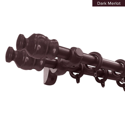 Cassedy Wooden Curtain Rod Double Complete Set