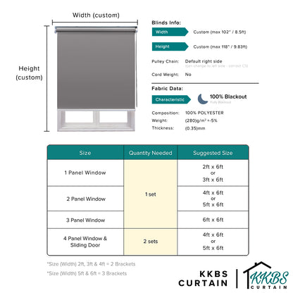 Carmelo 100% Blackout Roller Blinds Custom Made