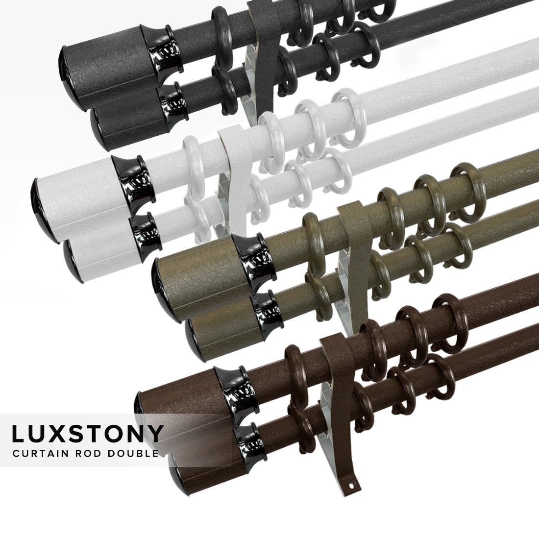 Luxstony Curtain Rod Double Complete Set