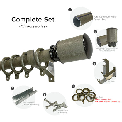 Luxstony Curtain Rod Double Complete Set