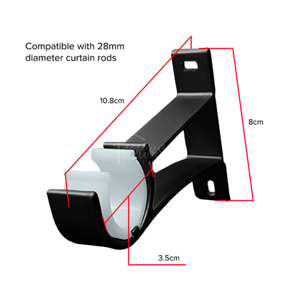 Morandy Curtain Rod Single Bracket Obsidian Black Colour