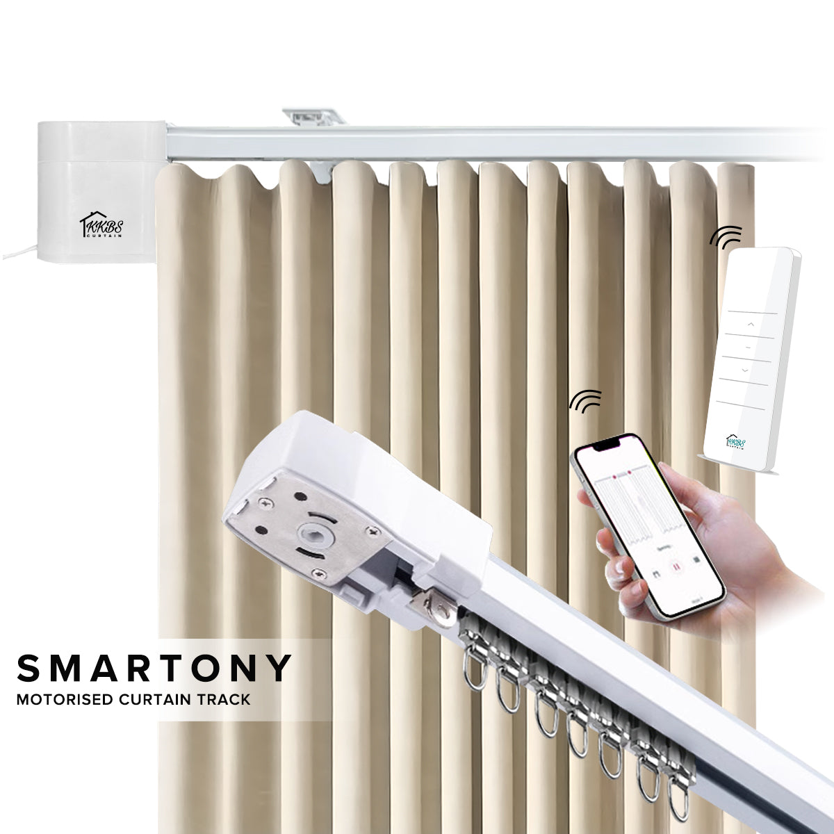 Smartony Motorised Curtain Track Wi-Fi / ZigBee Complete Set
