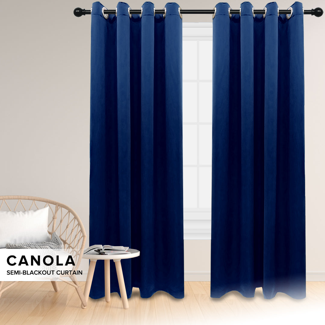 Canola 80%+ Blackout Curtain Minimalist Hook &amp; Eyelet