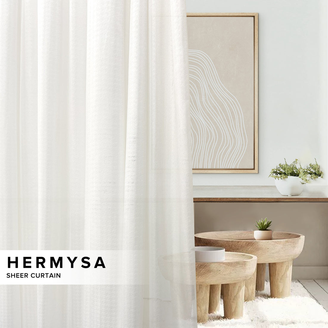 Hermysa Privacy Sheer Curtain Ready Made