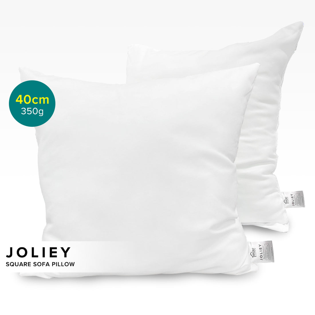 Joliey Square Sofa Pillow White Inner Cushion Throw Pillow
