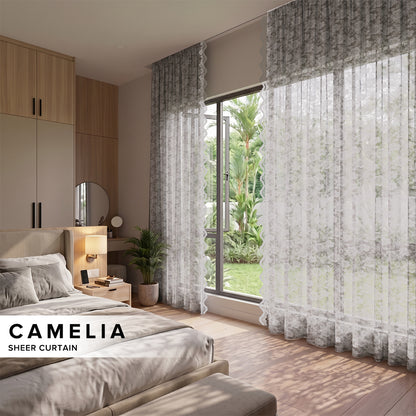 Camelia Lace Sheer Curtain Ready Made