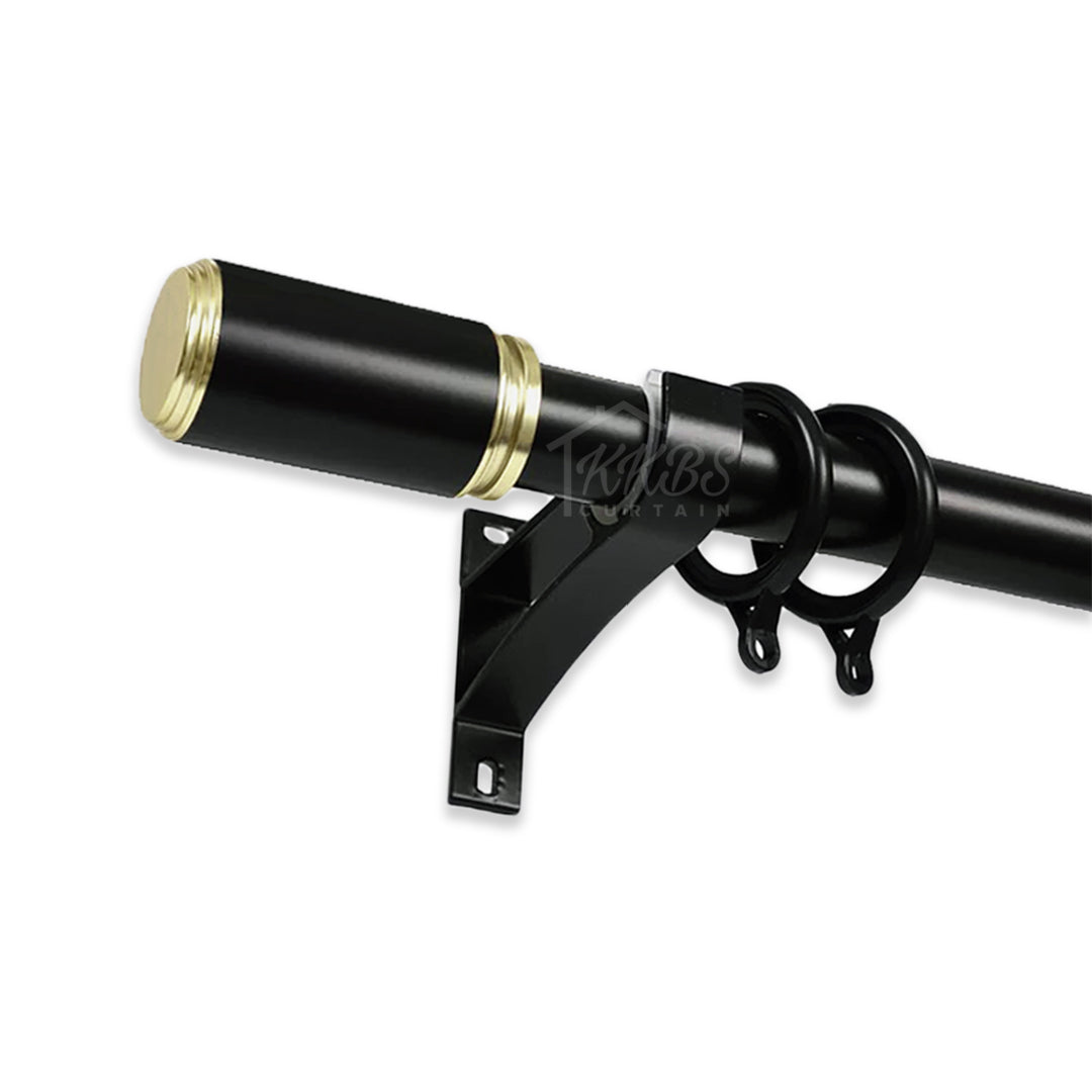 Morandy Curtain Rod Single Bracket Obsidian Black Colour
