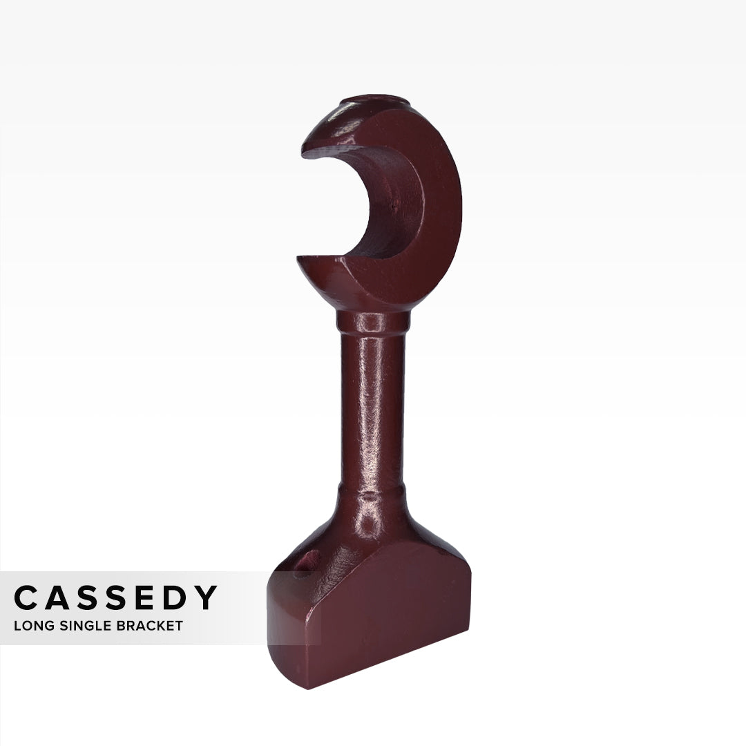 Cassedy Wooden Curtain Rod Long Single Bracket - Dark Merlot