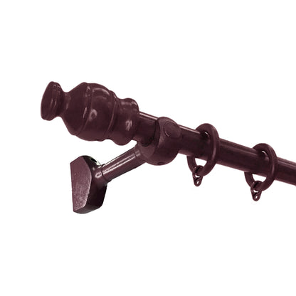 Cassedy Wooden Curtain Rod Long Single Bracket - Dark Merlot