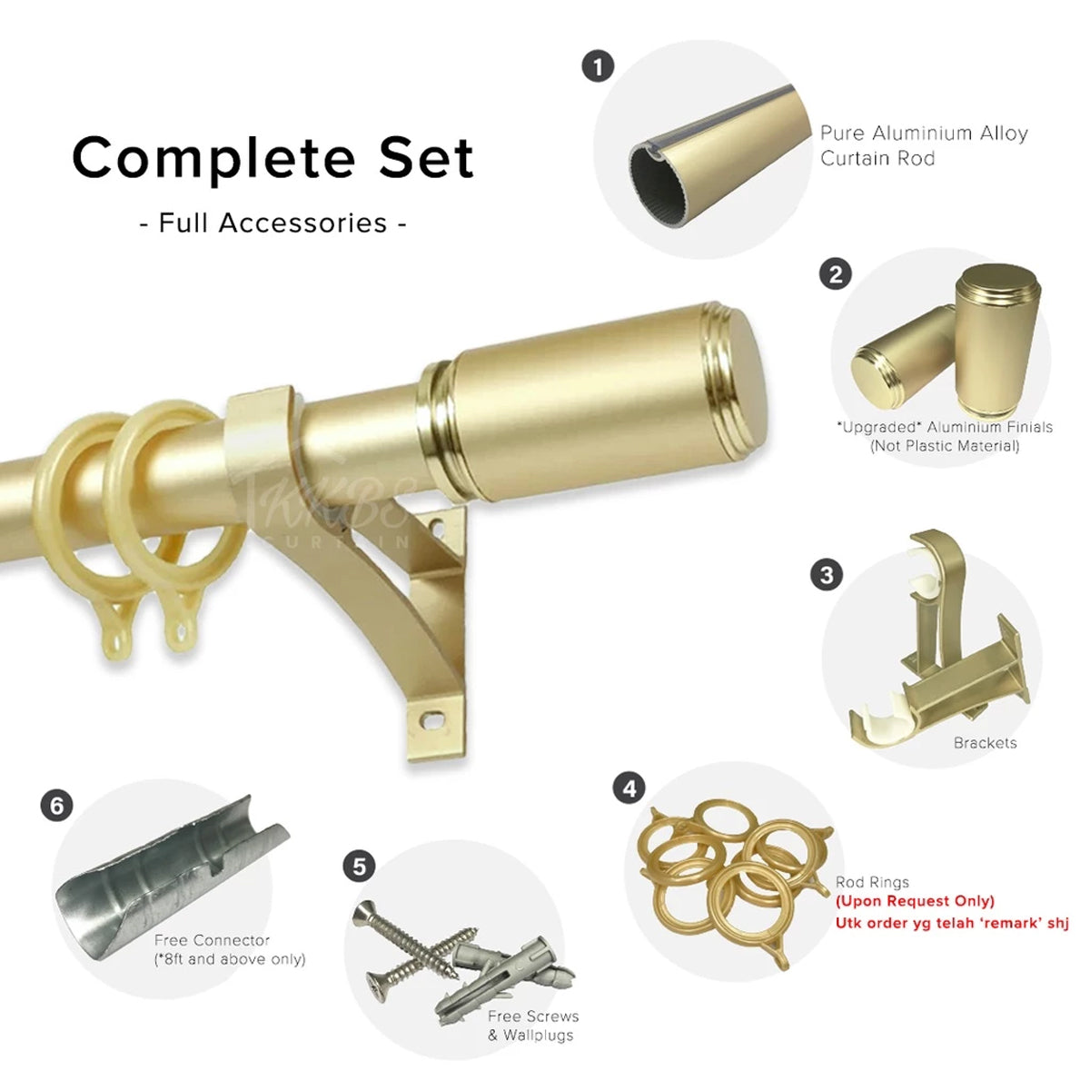 Morandy Curtain Rod Single Complete Set