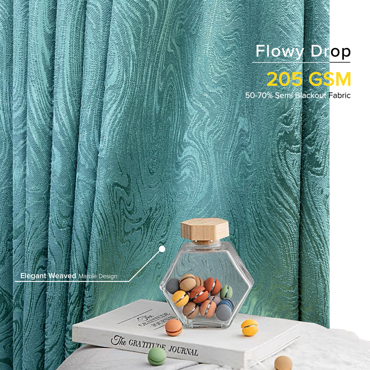 Neluna Semi Blackout Curtain Ready Made - Extra Width