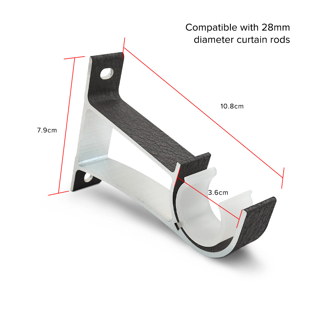 Luxstony Curtain Rod Single Bracket Space Grey