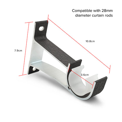 Luxstony Curtain Rod Single Bracket Space Grey