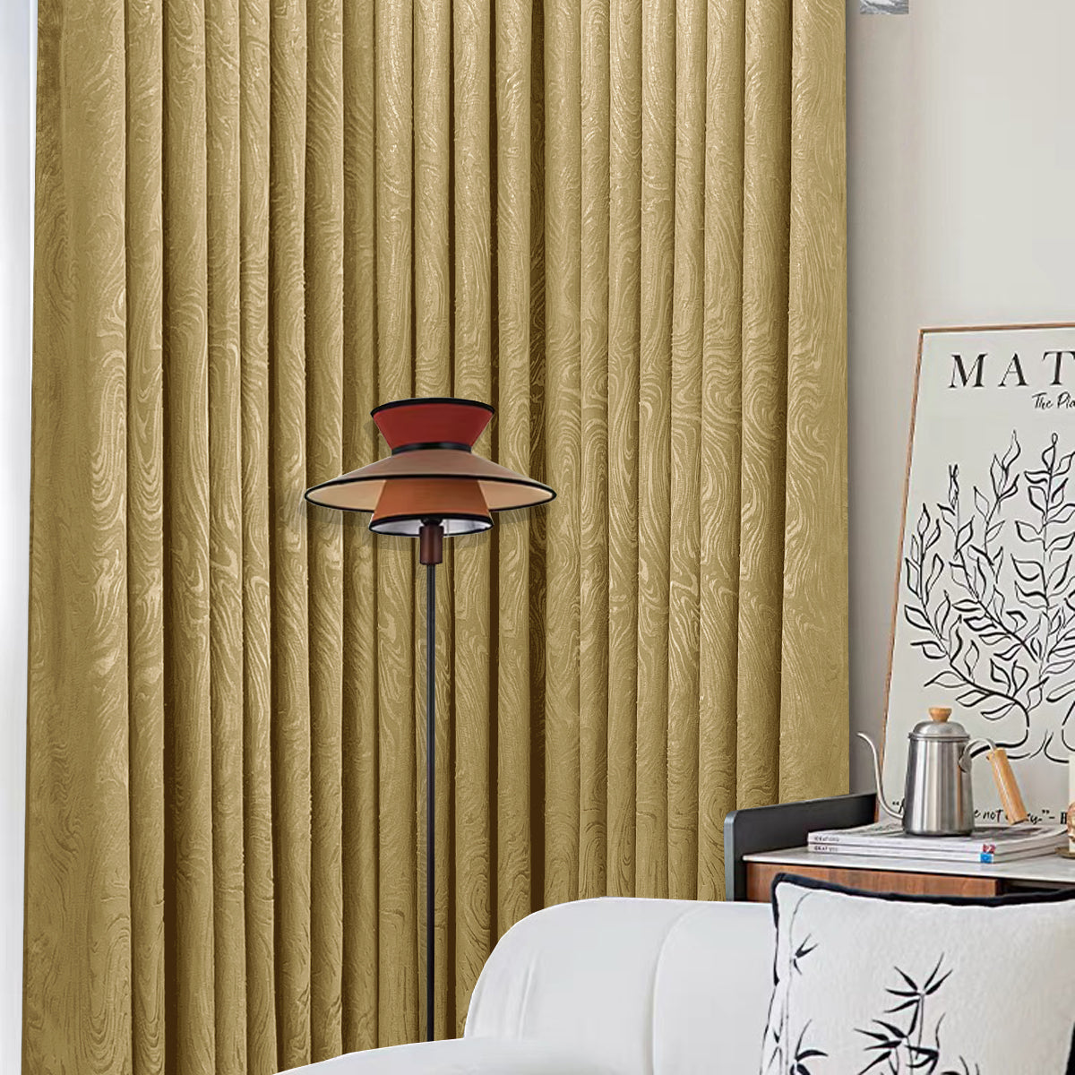 Neluna Semi Blackout Curtain Ready Made - Extra Width