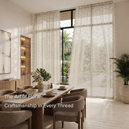 Camelia Lace Sheer Curtain Ready Made